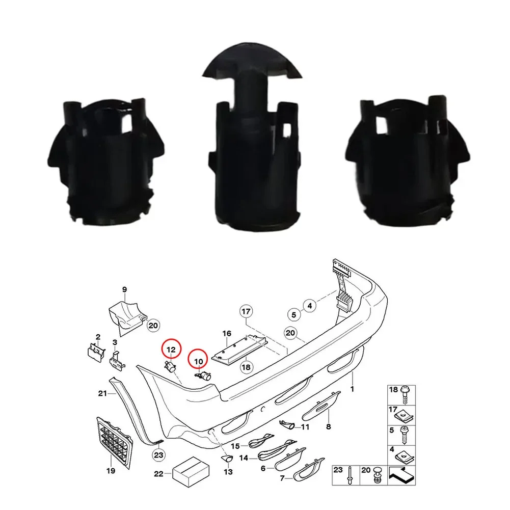 For BMW For X5 For E53 99–2006 Car Rear Bumper Sensor Bracket 51128408389 51128408391 51128408391 Rear Parking Sensor Mount Kit