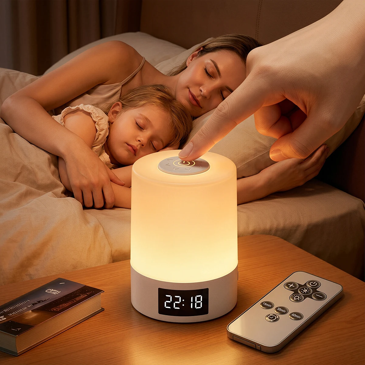 Dimmable Touch Night Light Rechargeable Table Lamp with Remote Control 3 Color Bedroom Bedside Decoration Touch LED Reading Lamp