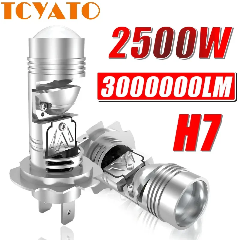 

TCYATO LED Projector Car Bulb Mini Lens 1:1 Wireless Canbus 6000K Auto Motorcycle H7 LED Car Headlight Lens with Fan