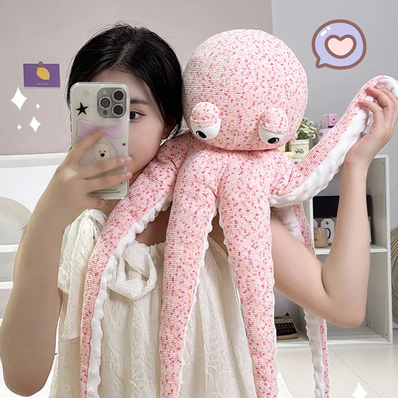 40/60/80cm Cartoon Giant Long Legs Octopus Plush Doll Pillow Warm Hug Super Soft Yellow Pink Marine Animal Plush Toy Home Decor