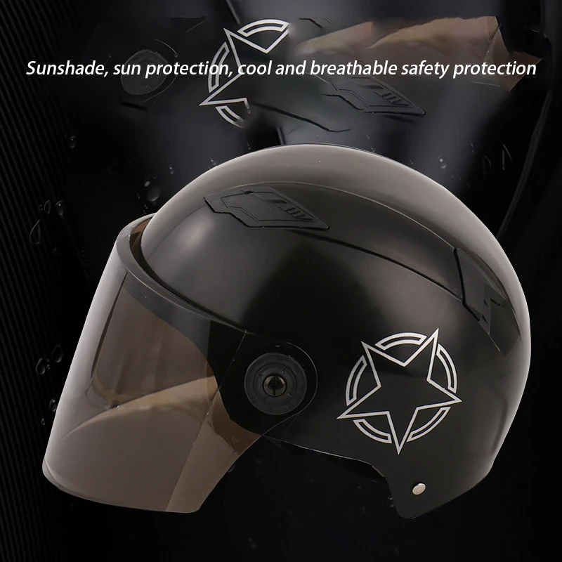 Nuovo Casco Moto retrò Casco quattro stagioni per Casco a tesa mezza faccia Moto Crash Moto Casco DOT certificazione Casco