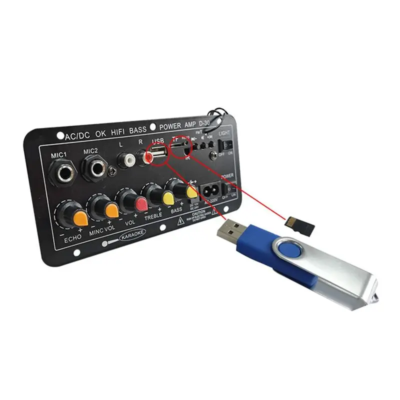Y47A Bluetooth Amplifier Board D30, 30W Digital Stereo Audio for Amp Module with FM Radio, for Car/Karaoke/Home Speaker view 2