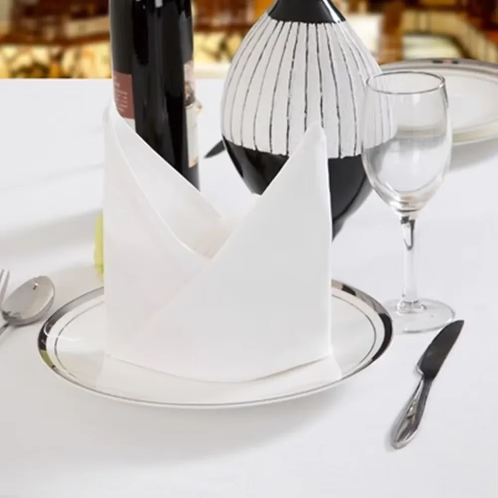 12pcs HOTEL 100% White Cotton 50x50cm Dinner Cloth Restaurant Napkins Linen for Restaurants, Hotels and Households.
