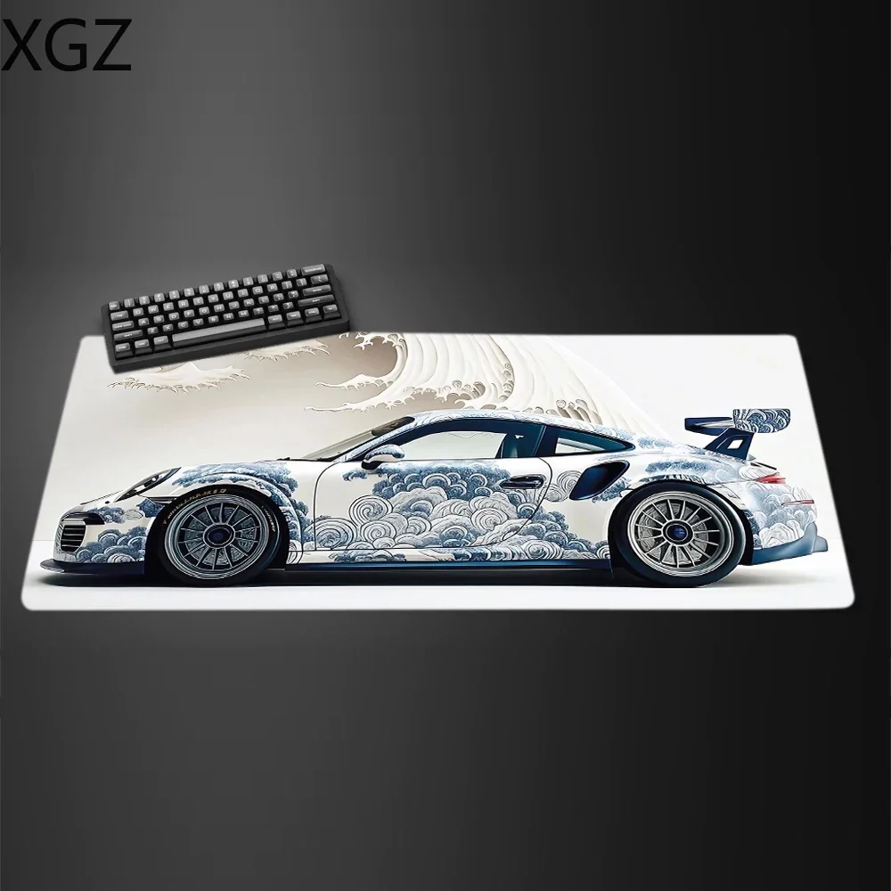 XXL Wave Racing Game Accessories Mouse Pad Large Gaming Desk mat with Anti-Slip Rubber Base Washable for Esports and Office Use