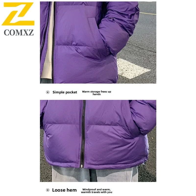 COMXZ Luxury Men Adventure Down Jacket High End Hooded Outdoor Multi Feature Comfort Parka Streetwear Travel Warm Winter Coats