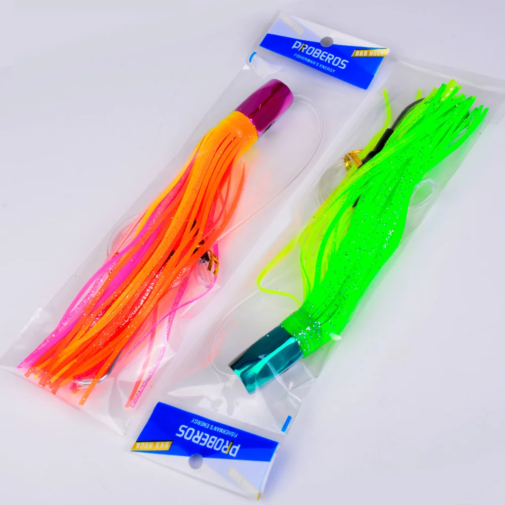 PROBEROS 1 Stück 85g/102g/119g Harz-Oktopus-Weichköder mit Rock für Hochsee-Bootsangeln, großer Schleppköder für Thunfisch und Wahoo, schnell sinkend – Detail 11