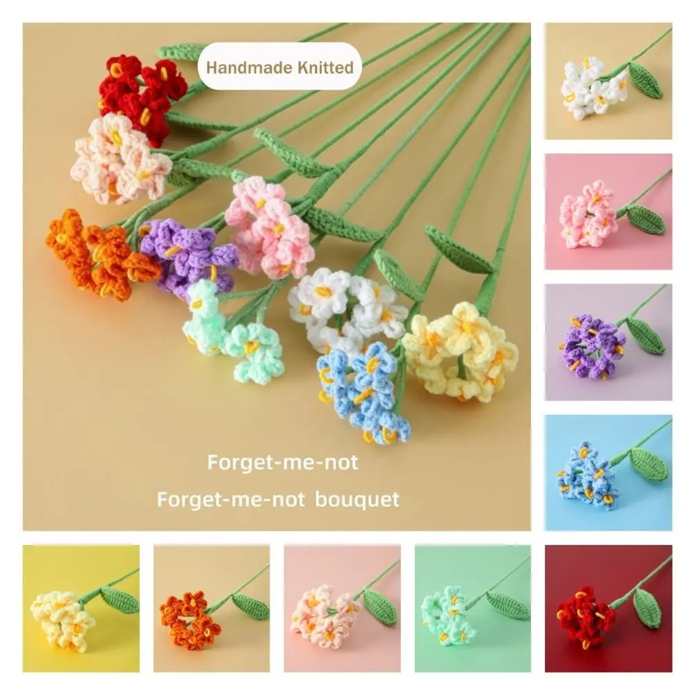 Simulated Flower 3D Flower Bookmark Book Page Marker Book Paginator Forget-Me-Not Bookmarks Flower Book Clip Weaved