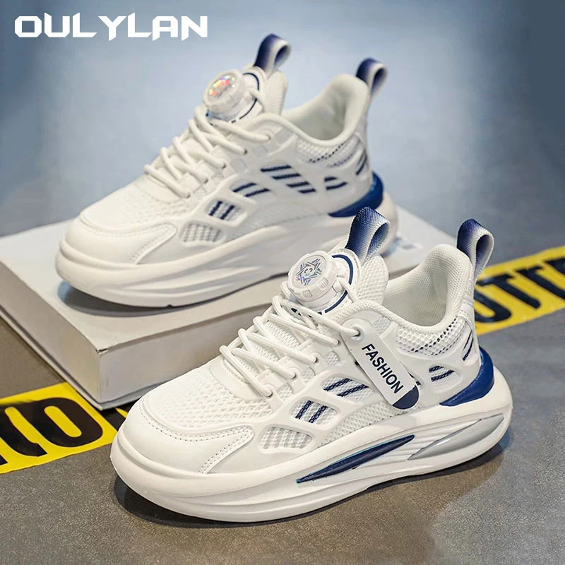 

Oulylan New Children's Shoes Mesh Breathable Running Shoes Lightweight Comfortable Non Slip Sporty White Shoes