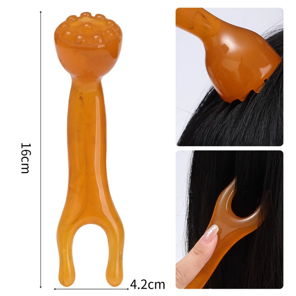 

U-shaped Resin Massager Acupunctur Trigger Design Double-headed Nose Massage Stick Lotus Seedpod Head Head Massager