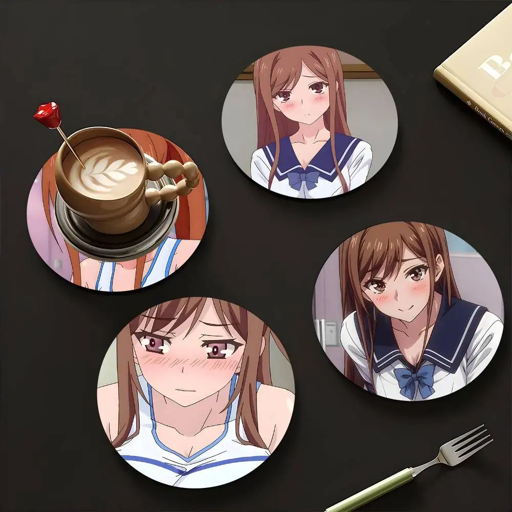 1pc Ayane Shirakawa Anime characters Wooden Coaster Colour Printing Cup Mat Home Desk Decoration Gifts