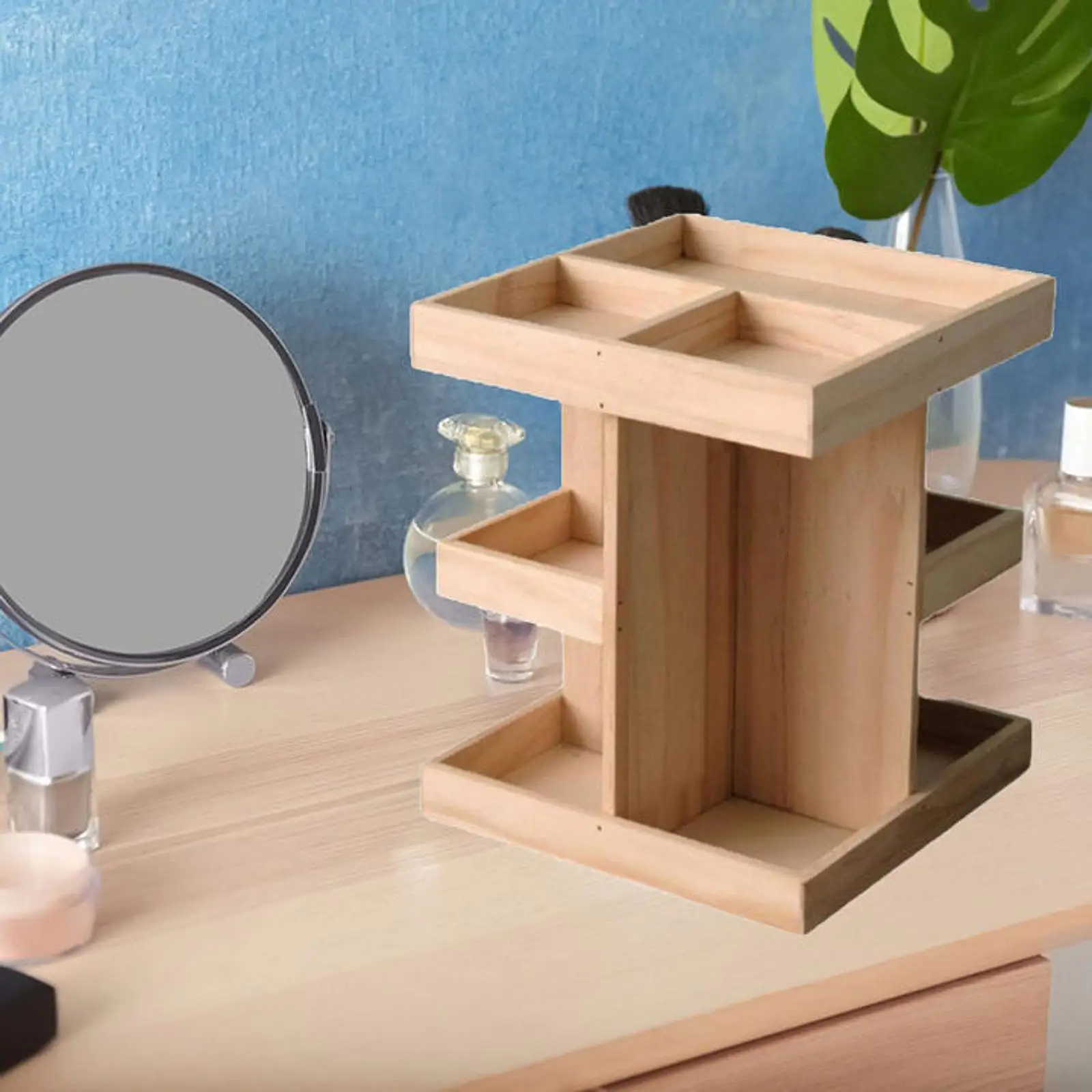 360 Rotating Makeup Organizer Cosmetic Holder Space Saving Display Stand Rack Skincare Perfume Organizer for Toiletries Dorm