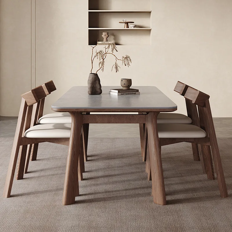 طاولة طعام من الخشب الصلب الاسكندنافي وبساطة حديثة #4