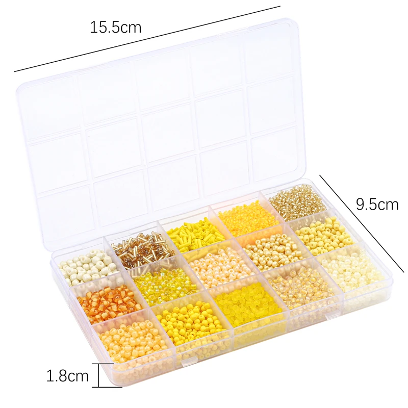 Glass Beads Kit Rice beads and tube beads mix Charms DIY jewelry creation beads Jewelry making materials Beads for needlework