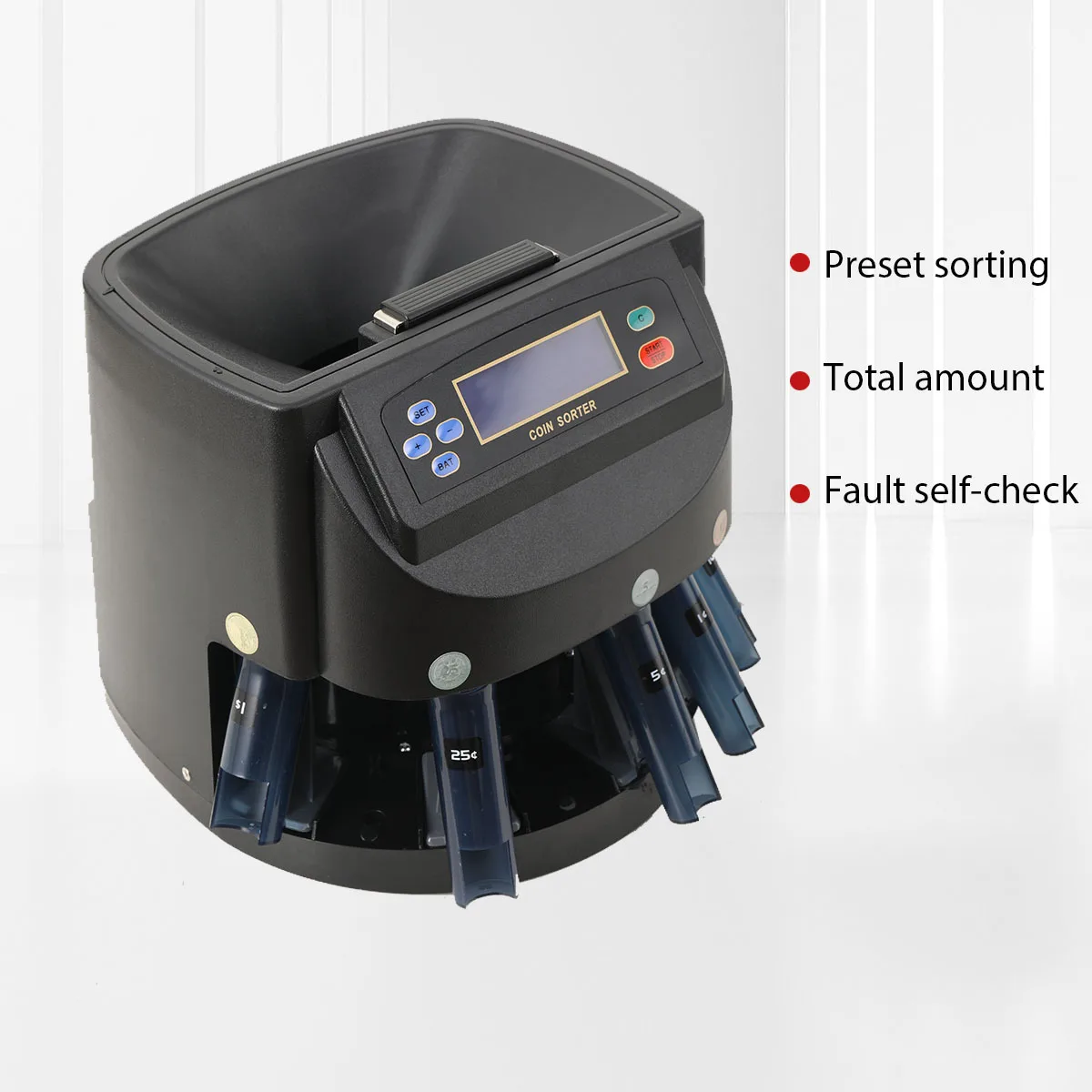 150 عملة/دقيقة عداد فارز العملات المعدنية المهنية الكهربائية آلة أوتوماتيكية شاشة LED آلة عد العملات المعدنية لبنك المتجر