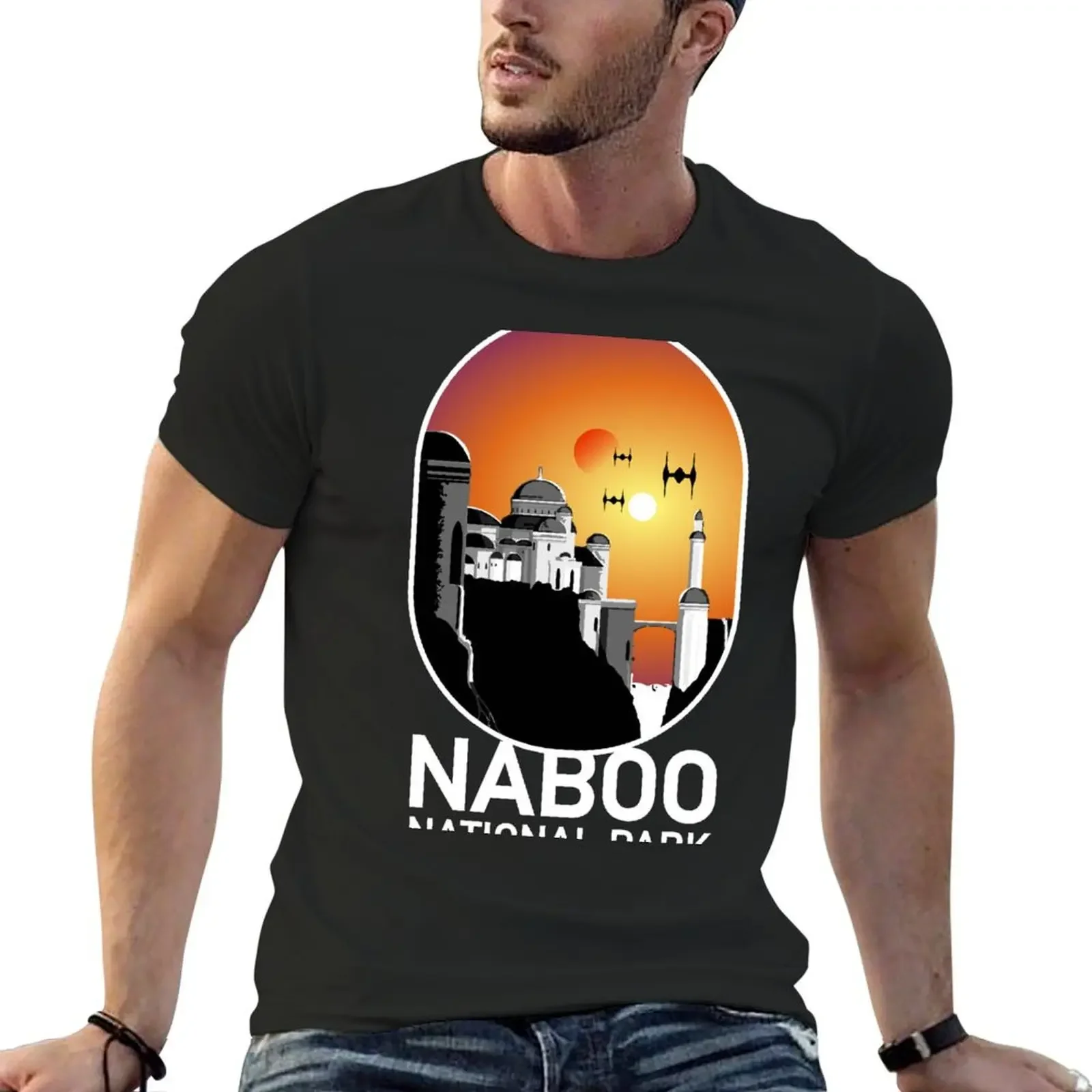 naboo national park fans T-Shirt cotton man t-shirts boys animal print Men's cotton t-shirt