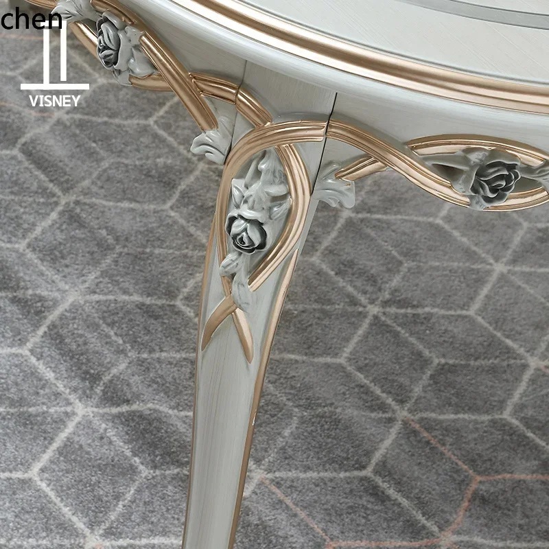

ZC light luxury solid wood dining table oval household high-end all solid wood dining table and chair combination