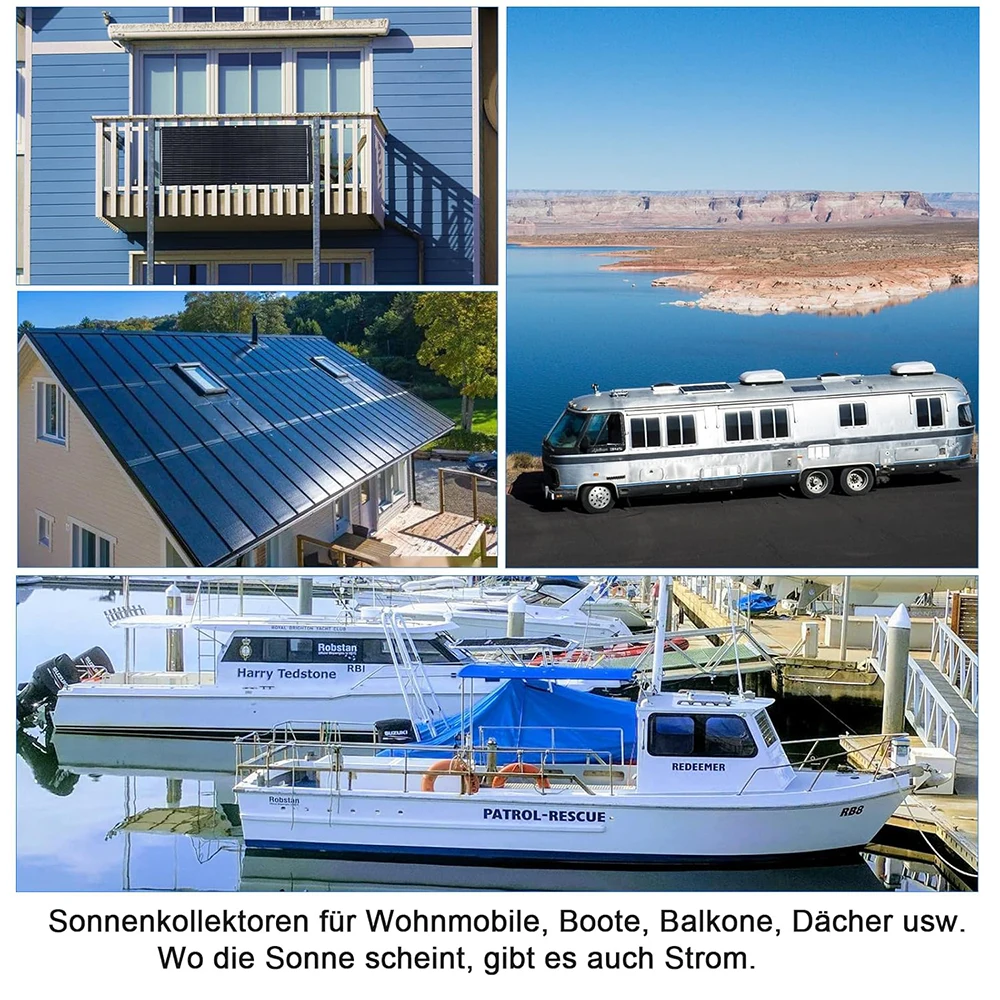 WUZECK Solar Panel Kit Flexible 200W Monocrystalline 2X100W Flexible Solar Module+20A 12V/24V Solar Charge Controller+Solar Cable Off-Grid System for 12V Batteries Solar System Motorhome Houses Balcony Camping