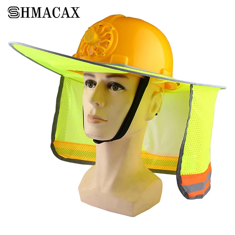 Summer Sun Shade Safety Hard Hat Neck Shield Helmets Reflective Stripe Useful Mesh Reflective Cap Cover For Construction Workers