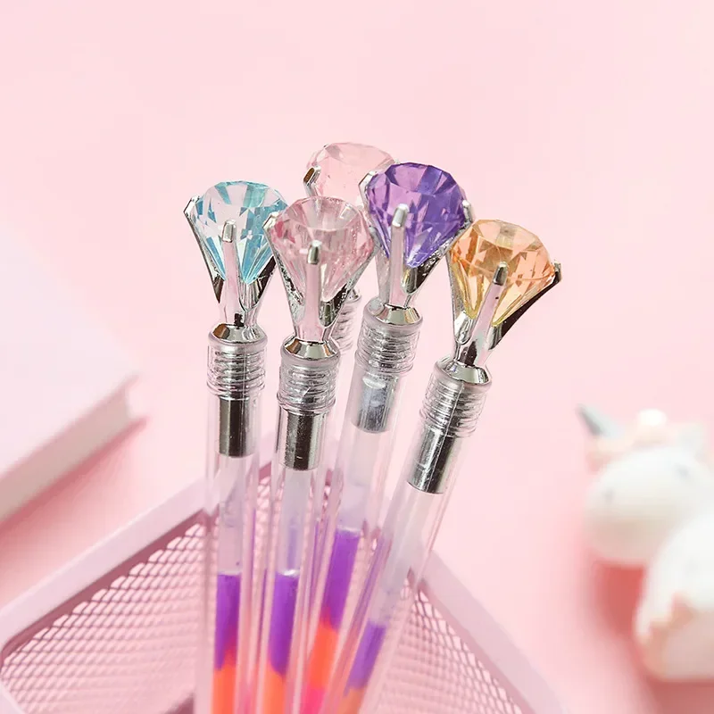 

40PCS Seven-color neutral pen seven-color diamond creative pen student water pen office stationery B