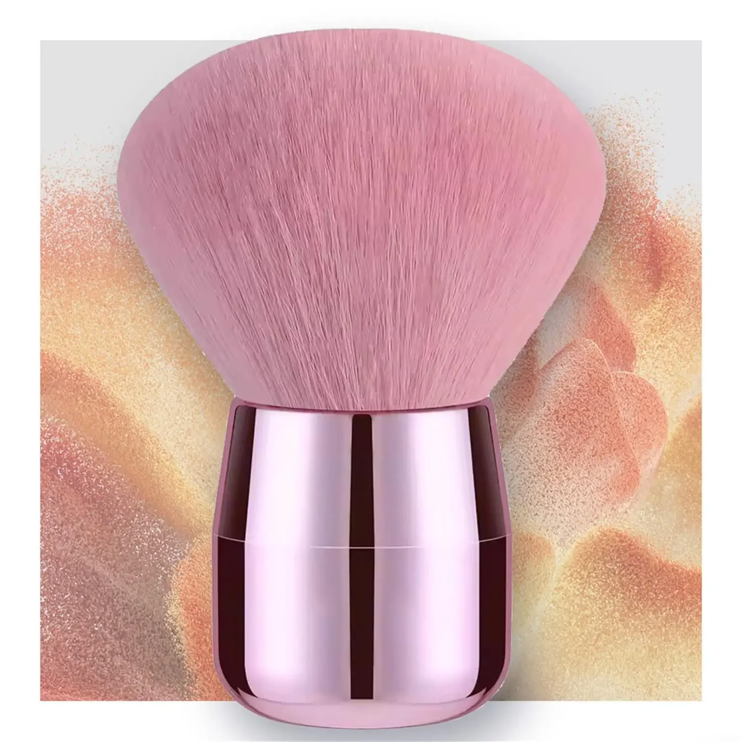 Flauschiger, weicher Pilzkopf-Puderpinsel, abgewinkelter Konturpinsel, großer Puder-Kontur-Rouge-Make-up-Pinsel