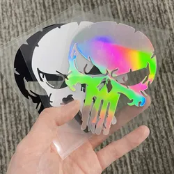 1PCS Reflective Punisher Skull Blood Car Stickers Helmet Motorcycle Tank Decal Waterproof Vinyl Accessories Creative 10x7.7cm