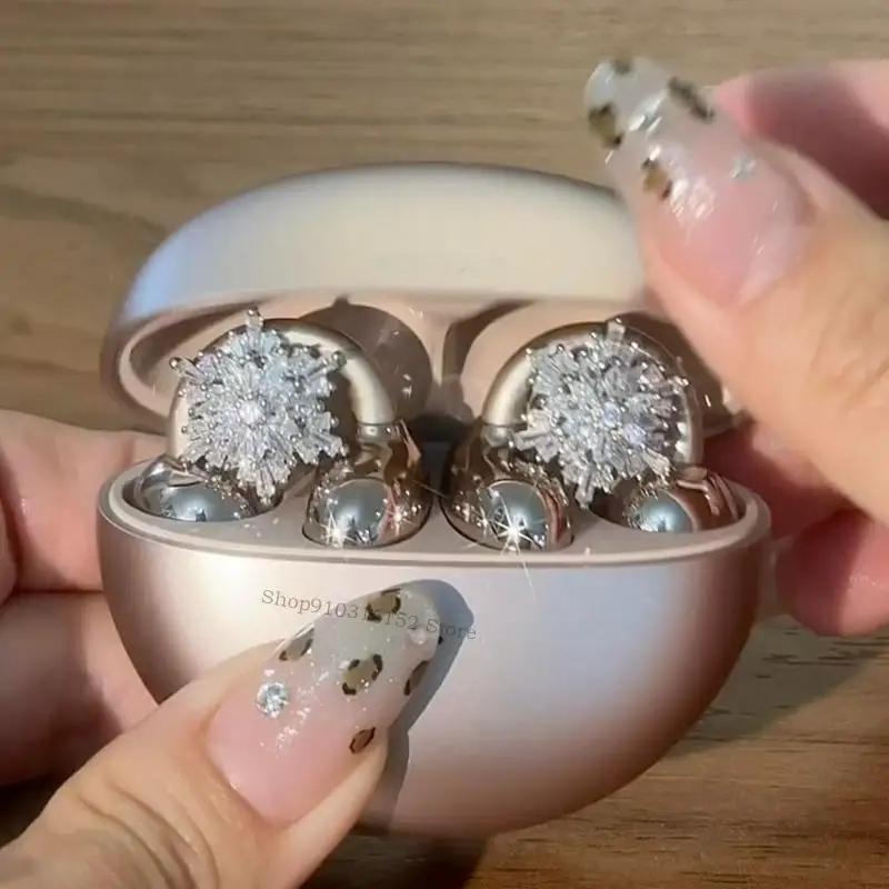 Scintillanti per clip fiocchi neve auricolare Clip in lega compattamente in lega per il miglioramento degli