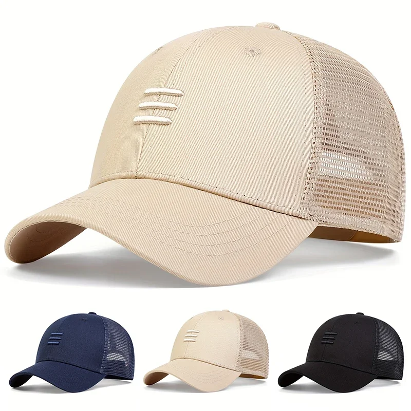 Unisex Three Embroidery Baseball Net Caps Spring and Summer Outdoor Adjustable Casual Hats Sunscreen Hat Sports Golf Cap