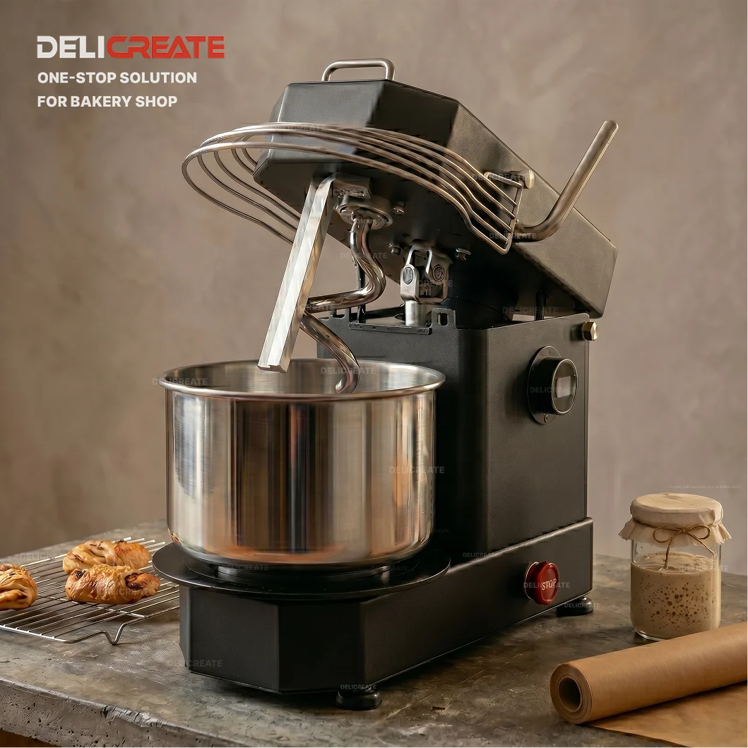 Amasadora Espiral de Sobremesa de 5L/7.5L, Amasadora Pequeña para Masa de Pan, Tazón Extraíble, Motor DC, Acero Inoxidable 304 para Panadería