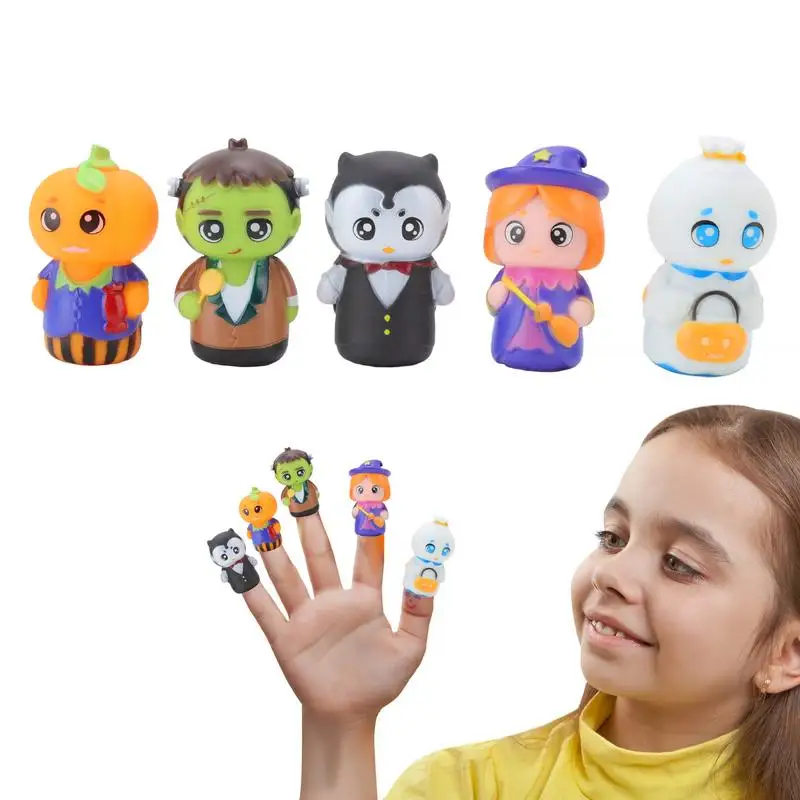 Kids Finger Puppets Halloween Children Cartoon Cute Finger Puppets Set Interactive Toy Puppets Wonderful 5X Puppets For