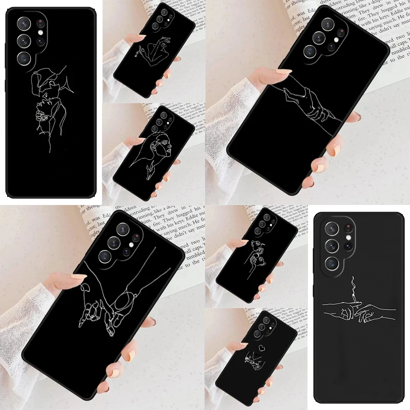 Bad Habits Black and white Art Abstract Lines Phone Case For Samsung Galaxy S24 S23 S22 S21 Ultra Note 10 Pro S20 Plus S9 Cover