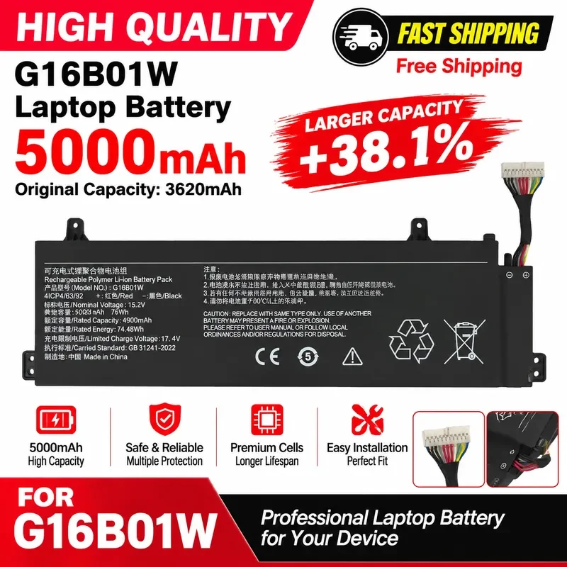 G16B01W  Battery For Xiaomi Redmi G Gaming Laptop 2020 2021 Pro 2022