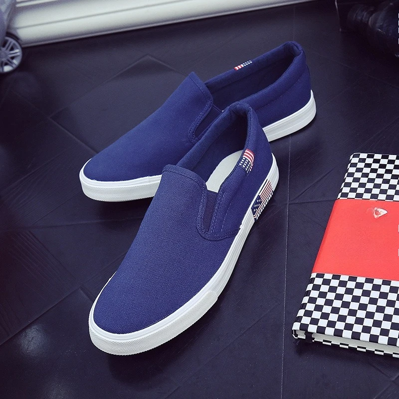 

2026 New Slip on Loafer Washed Vulcanized Flat Shoes Zapatillas Hombre Men's Classic Canvas Casual Lazy Shoes Moccasin