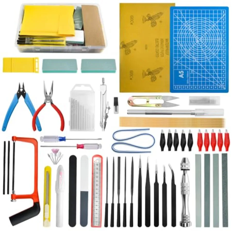 

Bigstone 85 PCS Model Tools Kit Hobby Building Tool Craft Set Modeler Basic DIY Tools for Cars, Airplanes, Buildings, Robots am