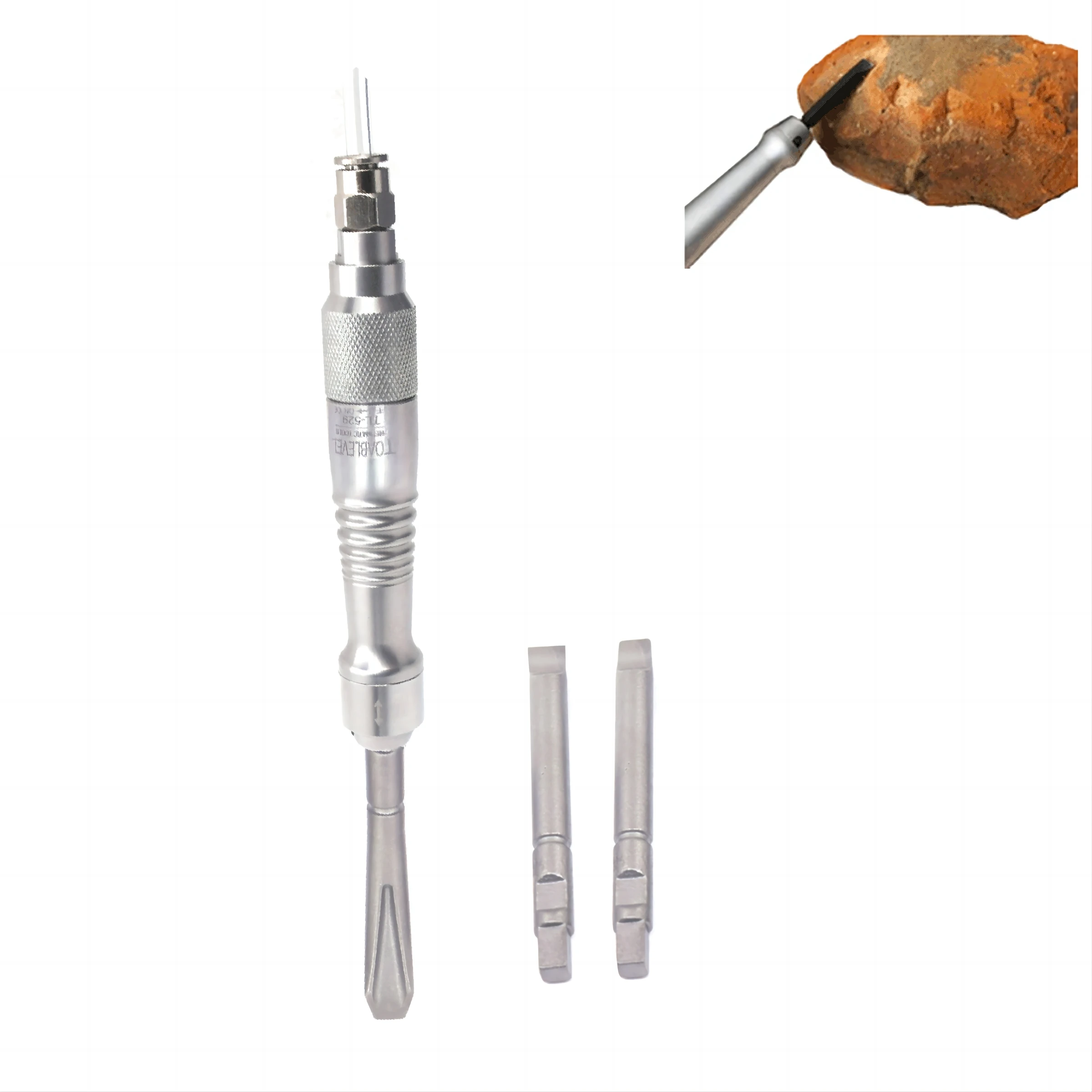 Micro Air Flux Chipper Gypsum Breaker Cast Engrave Scaler Pneumatic Scraper Gas Shovel With 3 Chisels view 2