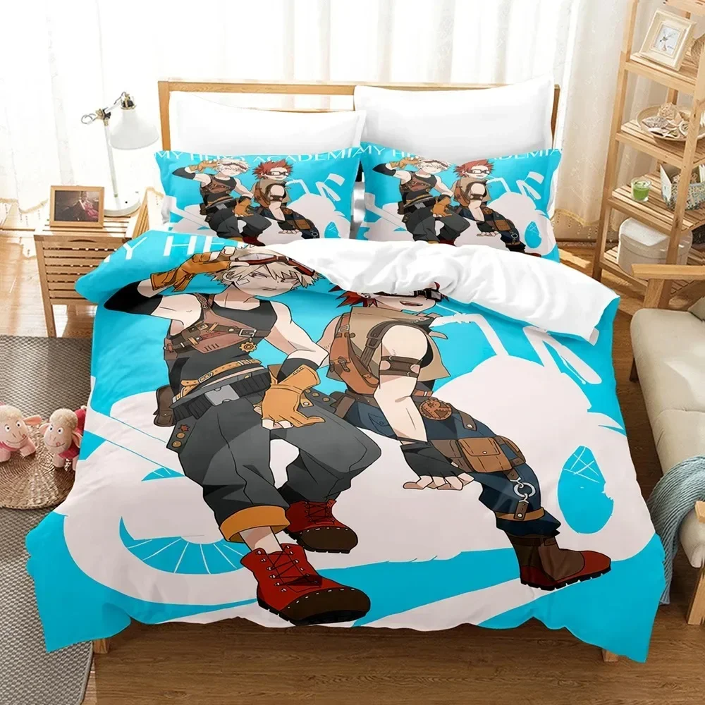 

2014 My hero academia 3D Print Bedding set Printed Duvet Cover Pillowcase Single Double Queen Super King Size Sets