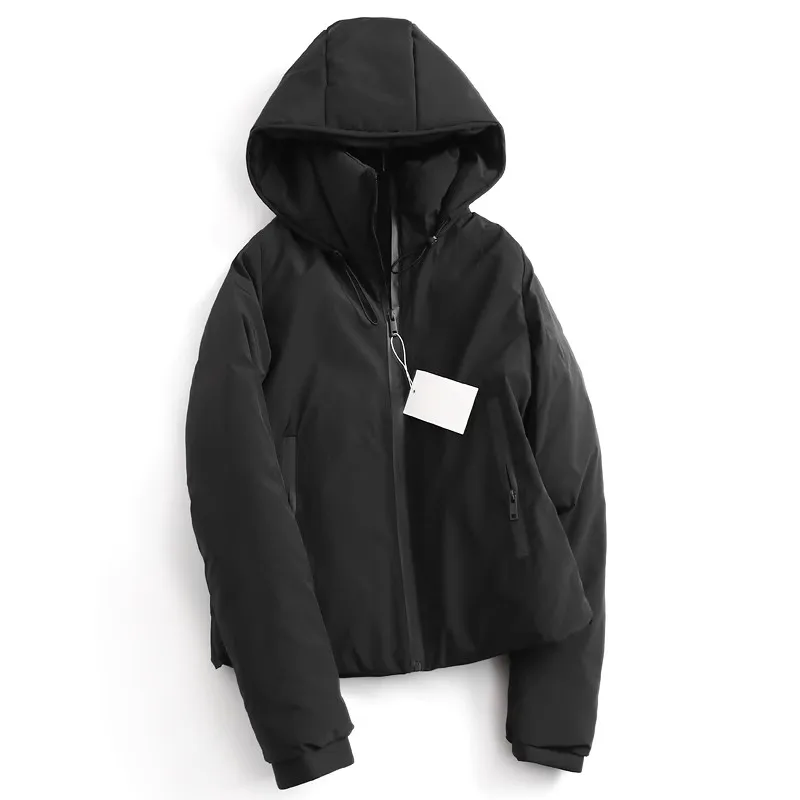 

Thiened Warmth Jaet Zipper Hooded Cotton Coat Windproof Taped ort Outerwear Fem Faion Winter Coat by DELUEST