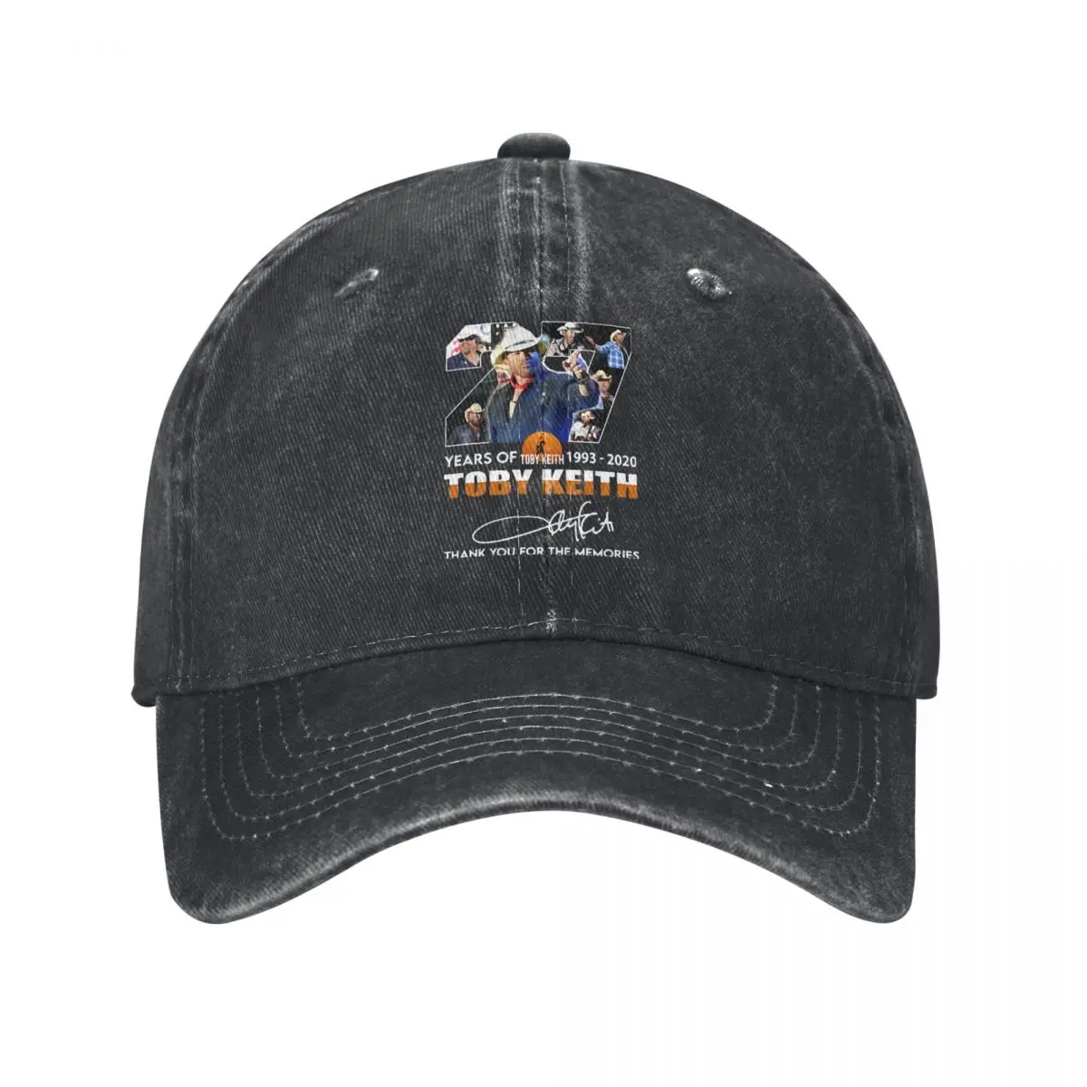 Toby Keith Toby Keith Thank You The Memories Baseball Cap Distressed Denim Washed Hats Cap Outdoor Unstructured Snapback Hat