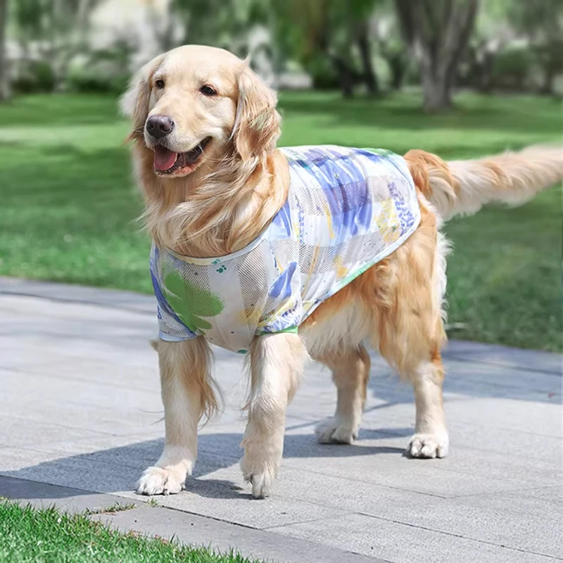 

Lightweight Summer Cooling Sunscreen Vest for Dogs Golden Retriever Medium Breed Pet Mesh Anti-Dirt Dog Cool Clothing