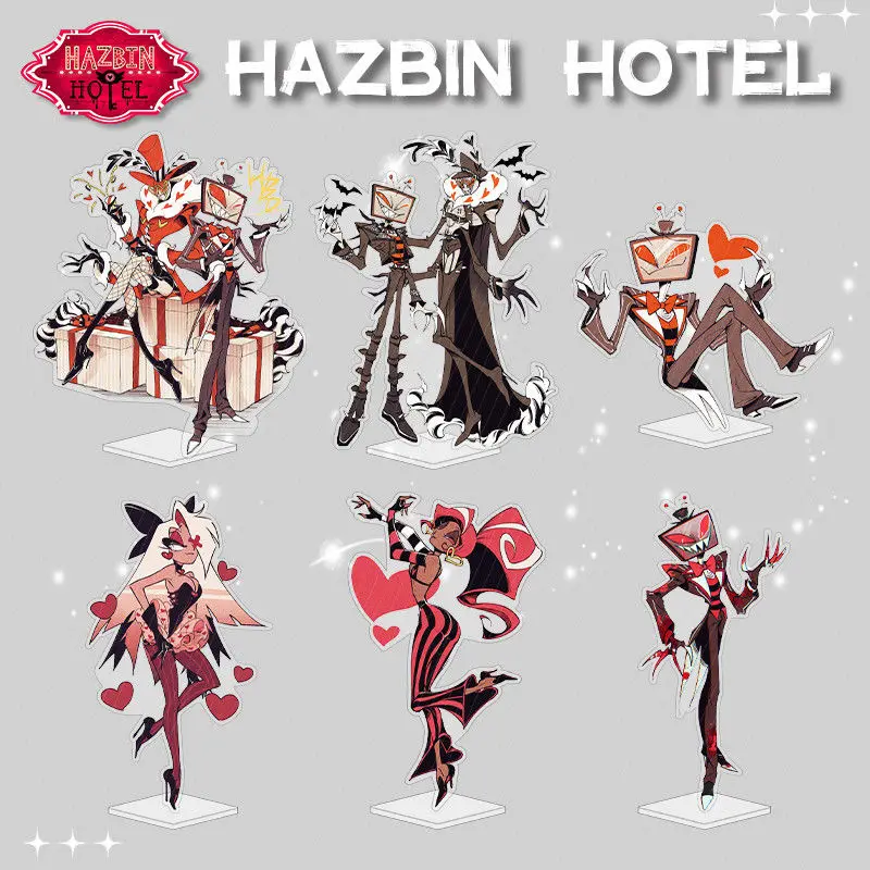 Disponibile Hazbin Hotel Lucifero Morningstar Vox Acrilico Desktop Stand Collezione Figura Decorazione Ornamento Modello Giocattolo Regali