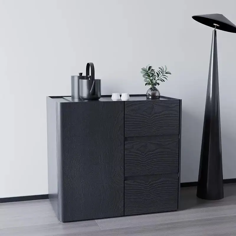 خزانة شاي من خشب الرماد، غلاية متكاملة لطاولة الشاي، طاولة غليان من الخشب الصلب، غرفة معيشة مكتبية على الحائط