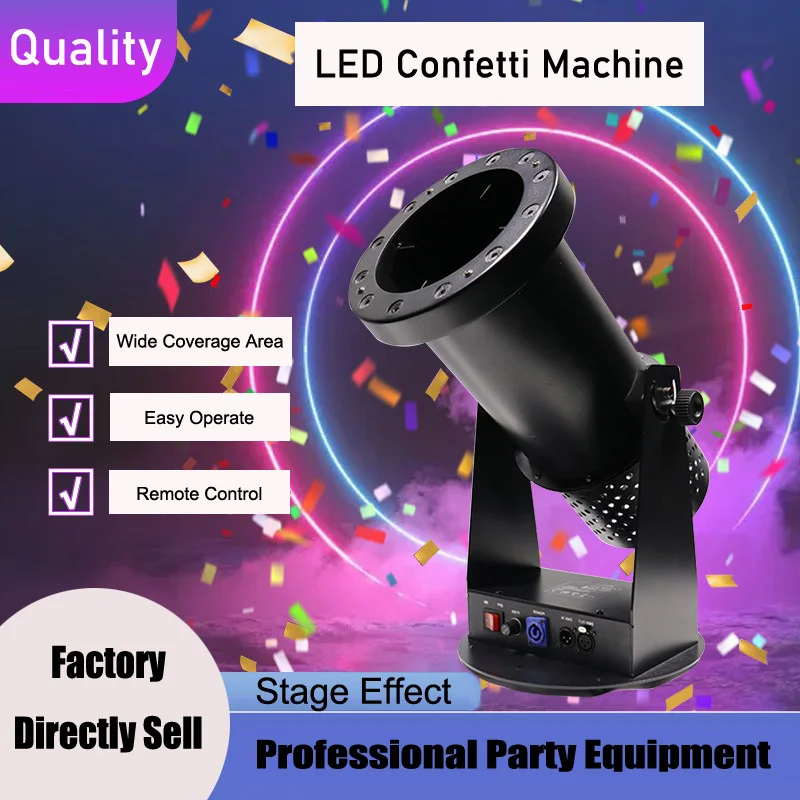 

LED Moving Head Electric Color Paper Machine Confetti Cannon Stage Atmosphere Wedding Event 1500W Confetti for DJ Disco Wedding