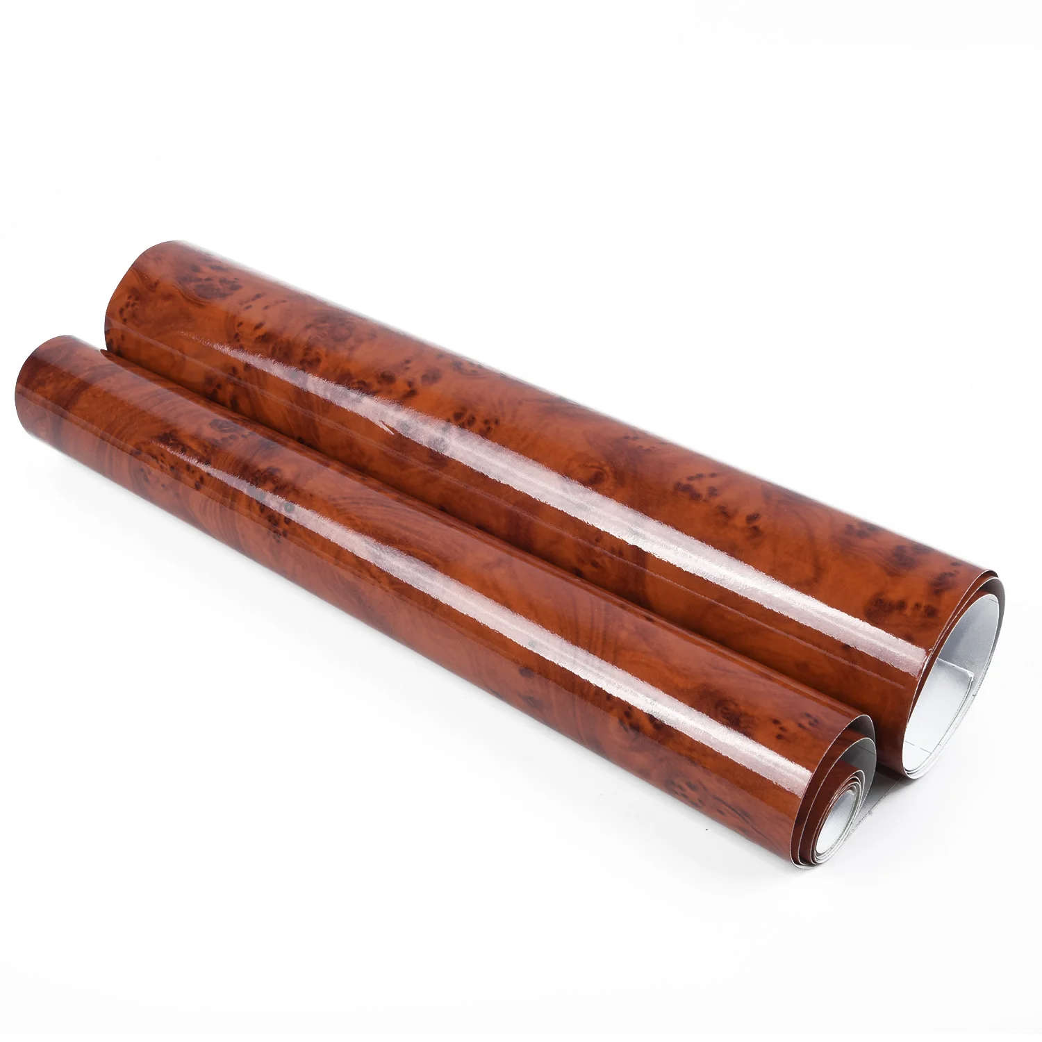 

30x124cm Car Sticker High Glossy Wood Grain Vinyl Decal Waterproof UV Resistant Internal DIY Replacement Accessory