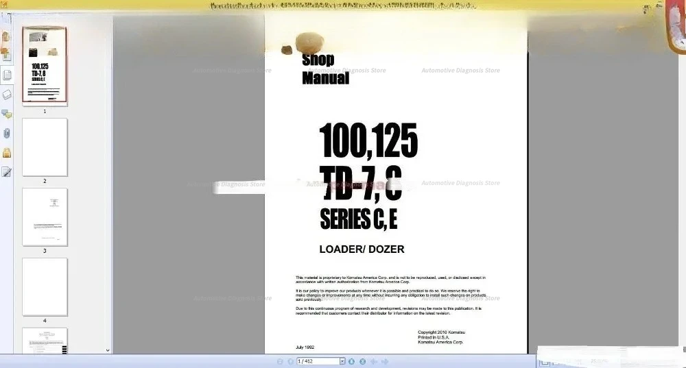 

Komatsu Crawler Loader Shop Manual (ALL)