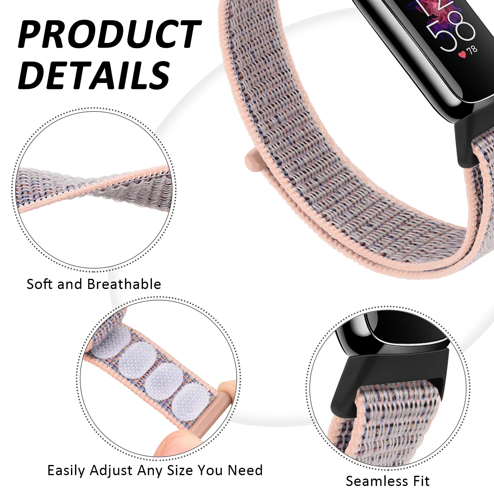 Soft Nylon Weave Watch Band For Fitbit Luxe Strap Bracelet Adjustable Watchband WristBand For Fitbit Luxe Correa Accessories