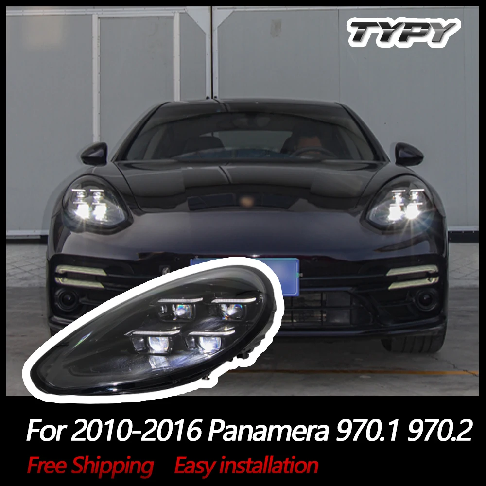 TYPY Car Accessories For Porsche Panamera Headlights 2010-2016 970.1 970.2 LED Laser Matrix Head Lamps Upgrade 2024 Style