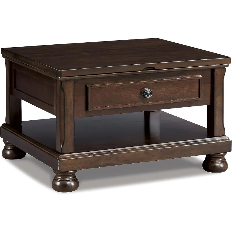 Traditional handcrafted lift-type coffee table, suitable for living room side table, easy to assemble coffee table