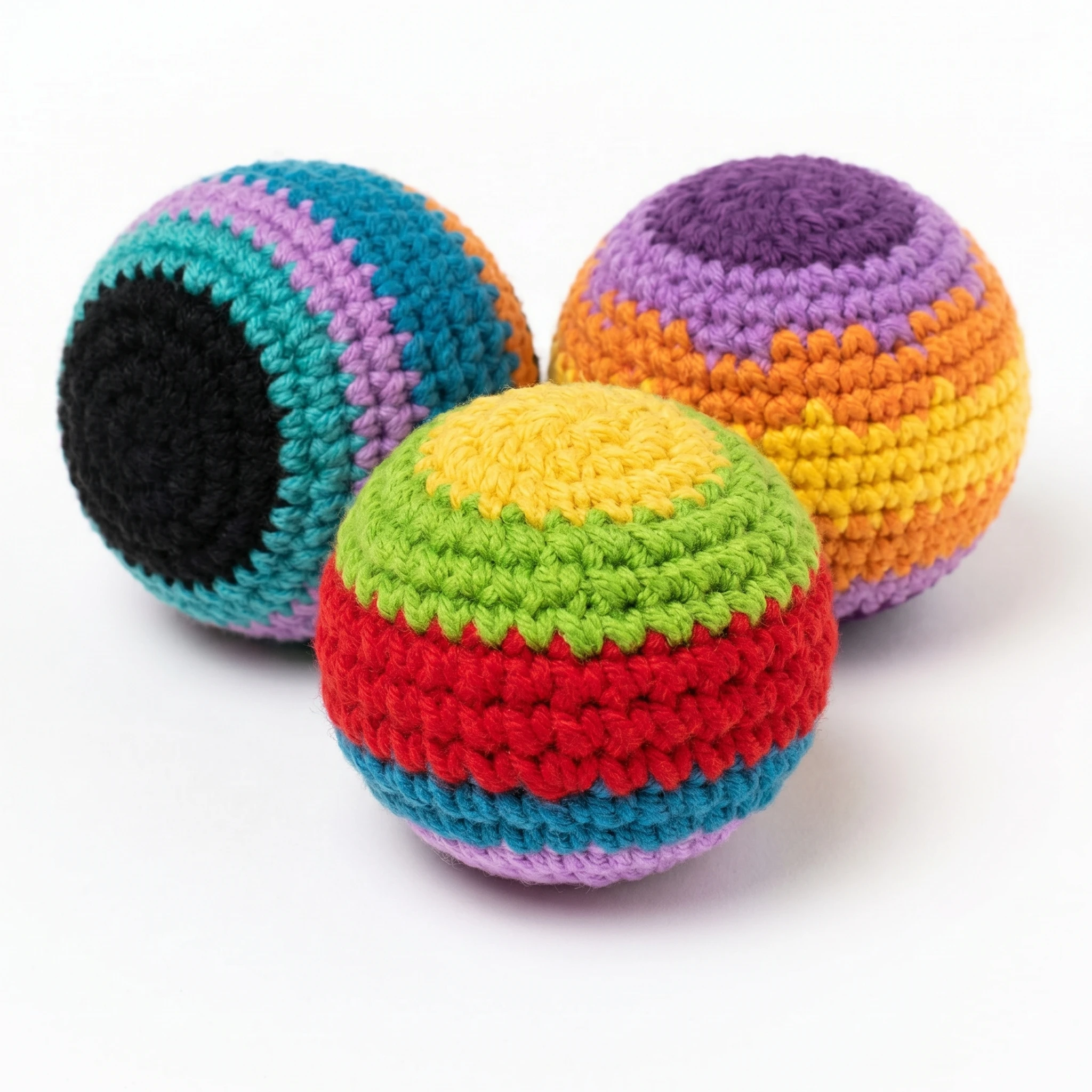

Funy Gay Mags Footbag Set, Handmade Guatemala Crochet Hacky Kick Sack for Outdoor Play Party Games Coordination Training