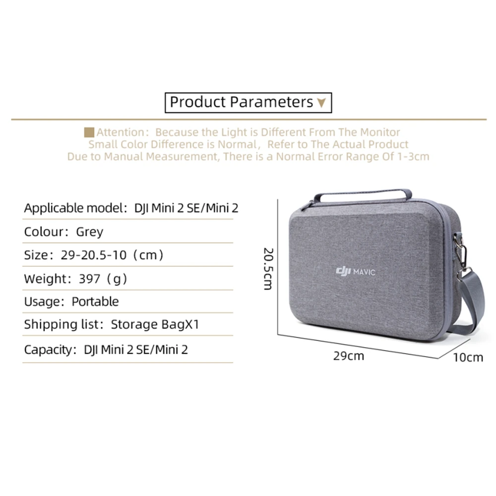 Bolso de hombro para DJI Mini 2/Mini 2 SE, resistente a caídas, Caja impermeable para DJI Mini 2/Mini 2 SE, bolsa de almacenamiento, accesorio