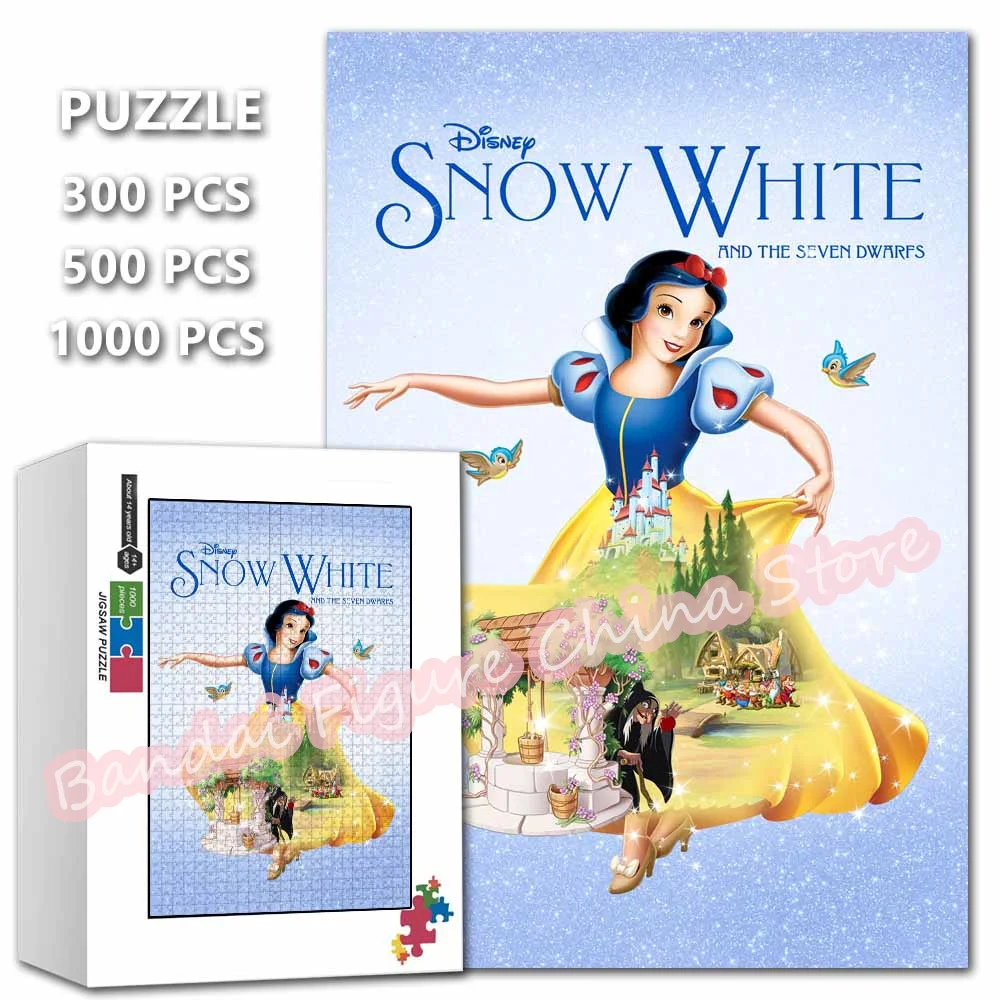 

Dinsey Princess Cartoon Jigsaw Puzzles Snow White and The Seven Dwarfs Anime Print 300/500/1000 Pieces Puzzle Kids Toys Gifts