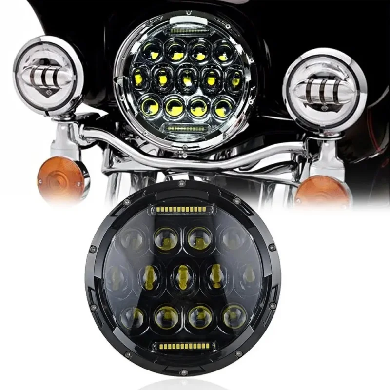 1PC 7 Inch Motorcycle LED Headlight Hi/Low Beam DRL Turn Signal 7